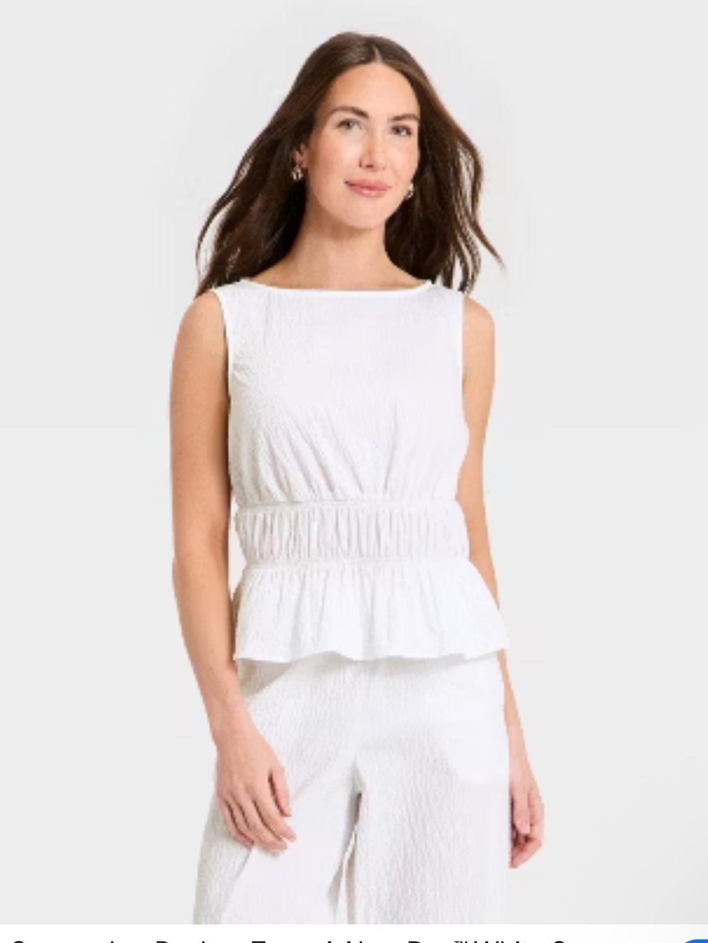 NWOT Women’s Peplum top.   Brown Gingham. S